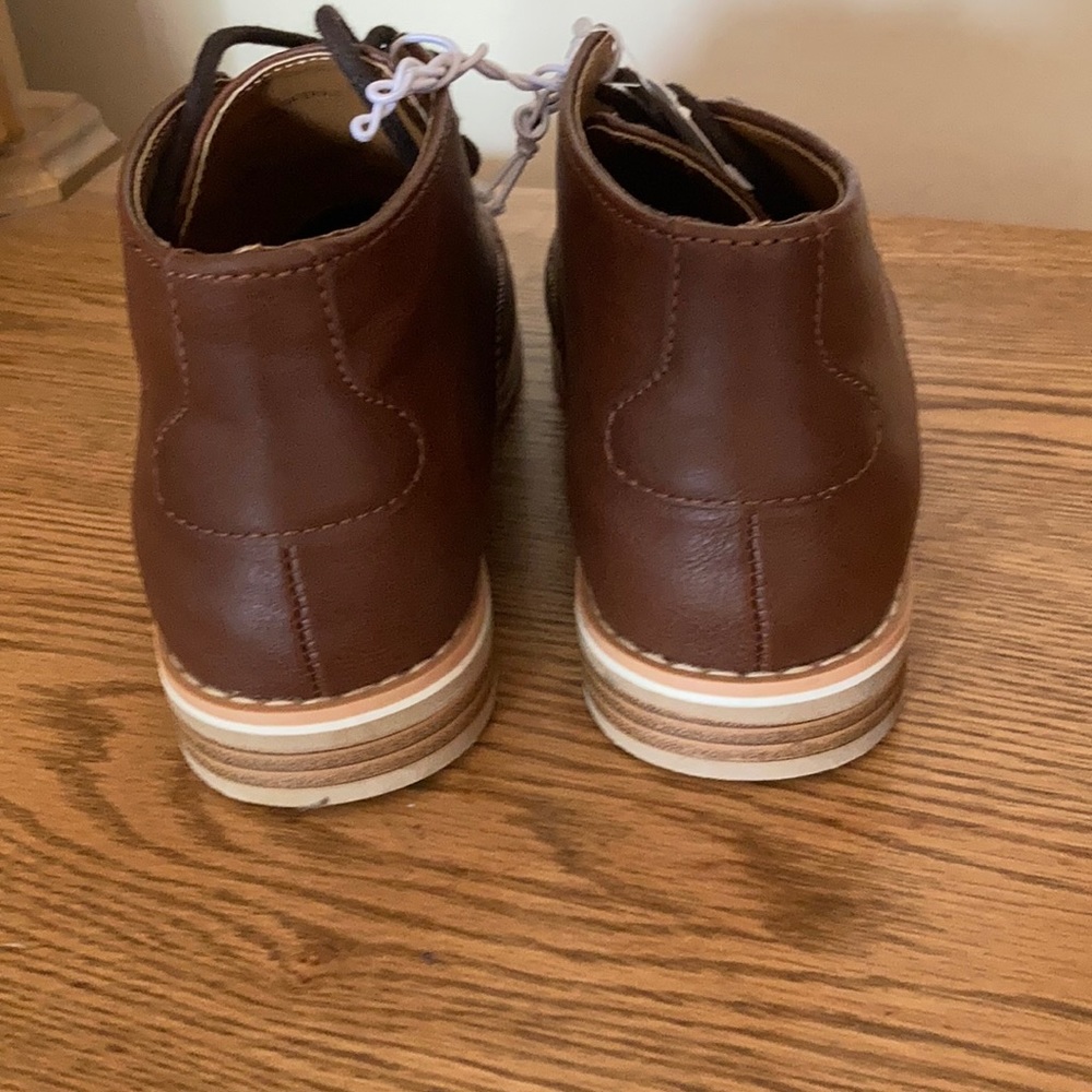 New Cat & Jack boys brown laced dress shoe size 3 - Picture 3 of 5
